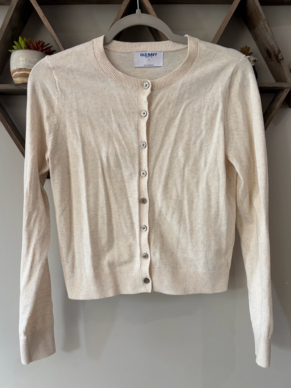 Old Navy So Soft Light Cream Cardigan. Size small.